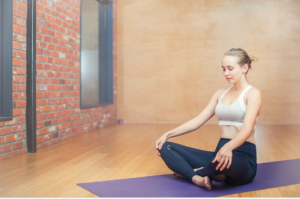a lady in yoga